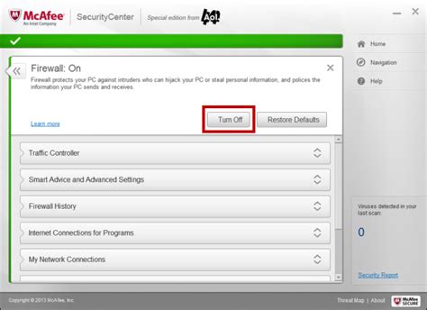 mcafee firewall won't turn on mac ventura|McAfee Firewall will not turn on .